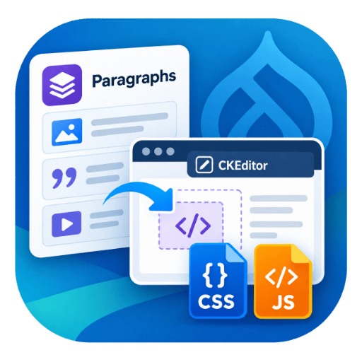 Logo for the Paragraphs Entity Embed Assets project